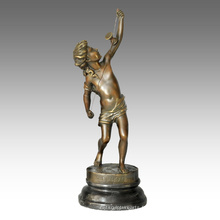 Enfants Figure Statue Diabolo Enfant Décoration Bronze Sculpture TPE-351